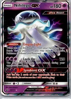Nihilego GX 49/111 Crimson Invasion GX Rare Holo Pokemon - Image 1