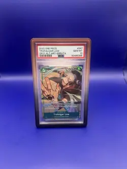 Bandai One Piece Trafalgar Law Romance Dawn Alt Art Errata OP01-047 EN PSA 10 - Image 1