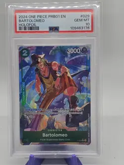 PSA 10 One Piece TCG PRB-01 Bartolomeo Holofoil - Image 1