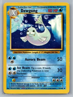 Dewgong Base Set #025/102 Uncommon Pokemon Card - Image 1