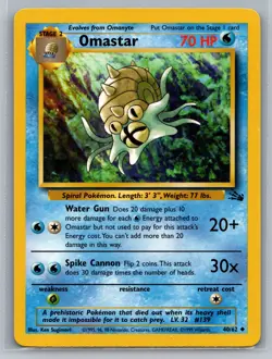 Omastar Fossil #40/62 Uncommon Pokemon Card - Image 1