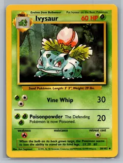 Ivysaur Base Set #030/102 Uncommon Pokemon Card - Image 1