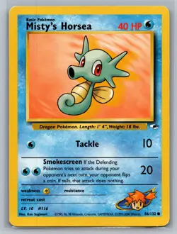 Misty's Horsea Gym Heroes #086/132 Common Pokemon Card - Image 1