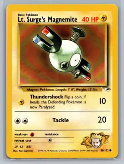 Lt. Surge's Magnemite (80) Gym Heroes #080/132 Common Pokemon Card - Image 1