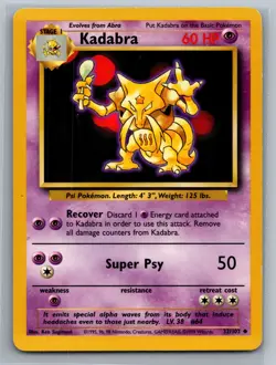 Kadabra Base Set #032/102 Uncommon Pokemon Card - Image 1