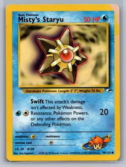 Misty's Staryu Gym Heroes #090/132 Common Pokemon Card - Image 1