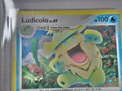 Pokemon Diamond & Pearl Secret Wonders #13 Ludicolo Holo PSA 8 SWIRL, Holo Bleed - Image 2