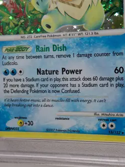 Pokemon Diamond & Pearl Secret Wonders #13 Ludicolo Holo PSA 8 SWIRL, Holo Bleed - Image 4