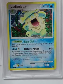 Pokemon Diamond & Pearl Secret Wonders #13 Ludicolo Holo PSA 8 SWIRL, Holo Bleed - Image 5