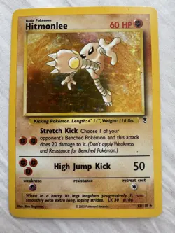 Pokemon TCG Hitmonlee Legendary Collection Holo Rare Card 13/110 LP Condition - Image 1