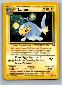 Lanturn Neo Genesis #038/111 Uncommon Pokemon Card - Image 1