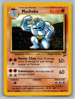 Machoke Base Set 2 #049/130 Uncommon Pokemon Card - Image 1