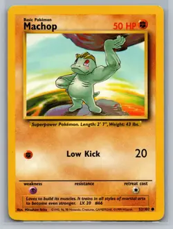 Machop Base Set #052/102 Common Pokemon Card - Image 1