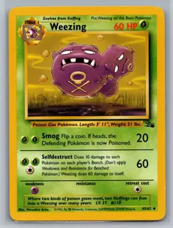 Weezing Fossil #45/62 Uncommon Pokemon Card - Image 1