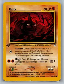 Onix Neo Genesis #069/111 Common 1st Edition Pokemon Card - Image 1