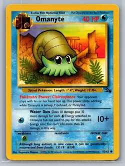 Omanyte Fossil #52/62 Common Pokemon Card - Image 1