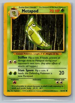 Metapod Base Set #054/102 Common Pokemon Card - Image 1