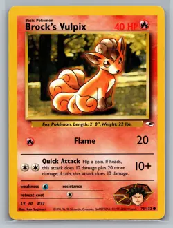 Brock's Vulpix Gym Heroes #073/132 Common Pokemon Card - Image 1