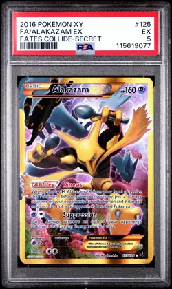 2016 Pokemon Xy Fates Collide 125 Alakazam Ex Fates Collide-Secret - PSA 5 - Image 1