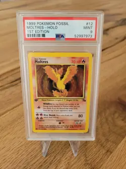 Pokemon - Moltres Holo 1. Edition 12/62 Fossil - PSA 9 - Englisch - Mint - Image 1