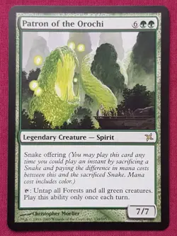 Magic The Gathering BETRAYERS OF KAMIGAWA PATRON OF THE OROCHI green card MTG - Image 1