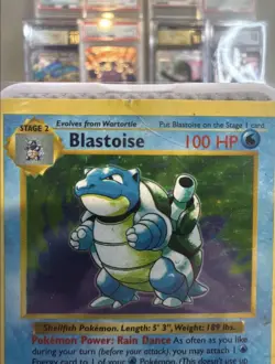 Blastoise 2/102 Shadowless Holo Rare Base Set WOTC Pokemon Damaged - Image 2