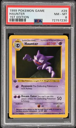 1999 POKEMON BASE SET 1ST EDITION #29 HAUNTER PSA 8 - Image 1