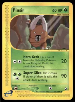 Pokemon Cards Pinsir 101/147 Aquapolis WOTC Common LP *2 - Image 1
