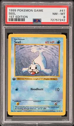 1999 POKEMON BASE SET 1ST EDITION #41 SEEL PSA 8 - Image 1