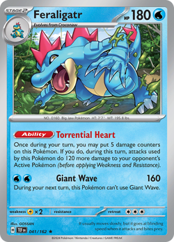 Feraligatr 041/162 R Temporal Forces Reverse Holo NM/M Pokemon - Image 4