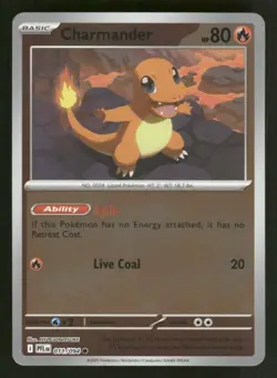 Charmander 011/094 C Phantasmal Flames Reverse Holo NM/M Pokemon - Image 1