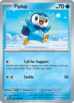Piplup 027/094 C Phantasmal Flames Reverse Holo NM/M Pokemon - Image 4