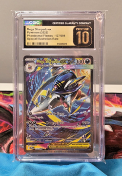 MEGA SHARPEDO EX CGC 10 PRISTINE POKEMON PHANTASMAL FLAMES SIR 127/094 - Image 1