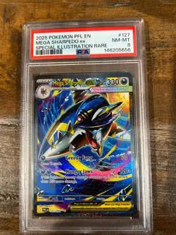 POKEMON 2025 Phantasmal Flames SIR MEGA SHARPEDO EX #127 PSA 10 RARE - Image 1