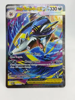 Mega Sharpedo ex 127/094 SIR Illustration Rare - Phantasmal Flames Pokemon - Image 1