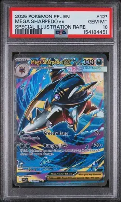Mega Sharpedo ex 127/094 Pokemon TCG ME02: Phantasmal Flames SIR Holo PSA 10 EN - Image 1