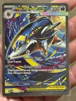 Mega Sharpedo ex 127/094 Phantasmal Flames Pokemon SIR Holo NM - Image 3
