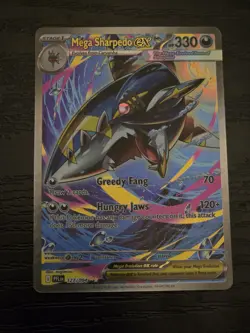 POKEMON PHANTASMAL FLAMES MEGA SHARPEDO Ex 127/094 SPECIAL ILLUSTRATION RARE SIR - Image 1