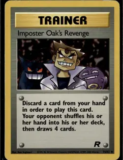 Imposter Oak's Revenge Uncommon Team Rocket 76/82 Trainer Unlimited Pokemon Card - Image 1