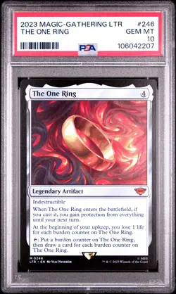 2023 MTG THE LORD OF THE RINGS: TALES OF MIDDLE-EARTH #246 THE ONE RING PSA 10 - Image 1