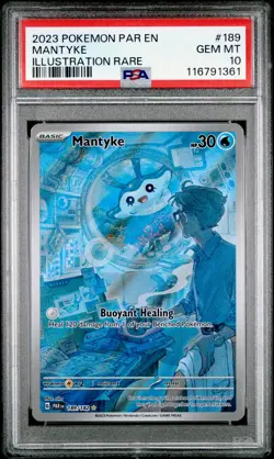 (PSA 10) 2023 Mantyke Illustration Rare Paradox Rift #189/182 Pokemon Gem Mint - Image 1