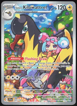 Journey Together Iono's Kilowattrel 163/159 Illustration Rare Pokemon NM/M - Image 1