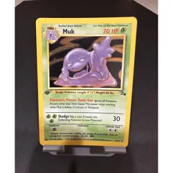 Pokemon TCG Muk Holo Rare Fossil 13/62 70 HP English - 1st Edition - Image 1
