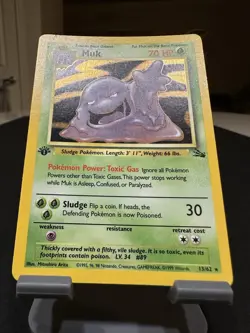 Pokemon TCG Muk Holo Rare Fossil 13/62 70 HP English - 1st Edition - Image 3
