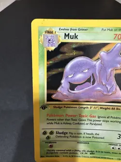 Pokemon TCG Muk Holo Rare Fossil 13/62 70 HP English - 1st Edition - Image 4