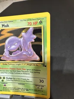 Pokemon TCG Muk Holo Rare Fossil 13/62 70 HP English - 1st Edition - Image 5