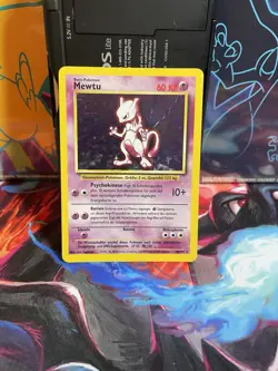 Mewtwo Holo Base Set German Mewtu Pokemon 10/102 - LP Vintage - Image 2