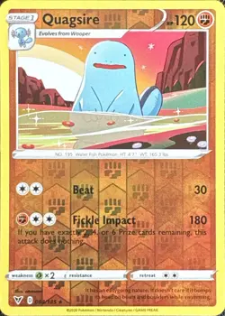 Quagsire 084/185 Rare Vivid Voltage Pokemon Reverse Holo Near Mint - Image 1