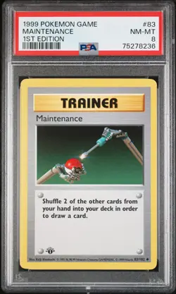 1999 POKEMON BASE SET 1ST EDITION #83 MAINTENANCE PSA 8 - Image 1