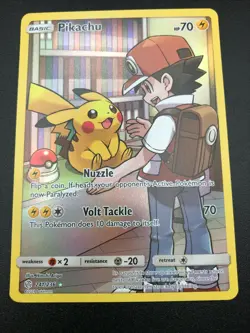 Pikachu SECRET FULL ART ULTRA RARE 241/236 SM Cosmic Eclipse Pokemon HOLO NM - Image 1